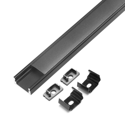 U Zummen schwarzes angebrachtes LED-Profil-Aluminiumlegierungs-Oberflächenmaterial für LED-Streifen