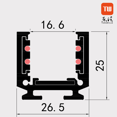 Magnetische vertiefte Bahn-Licht-Schiene ringsum 48V 16mm für lineares Licht