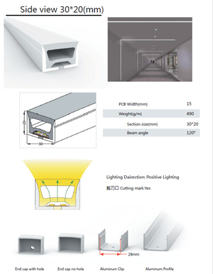 Bendable Fexible-Silikon-Neonröhre 30×20mm IP68 für das Beleuchten der Dekoration