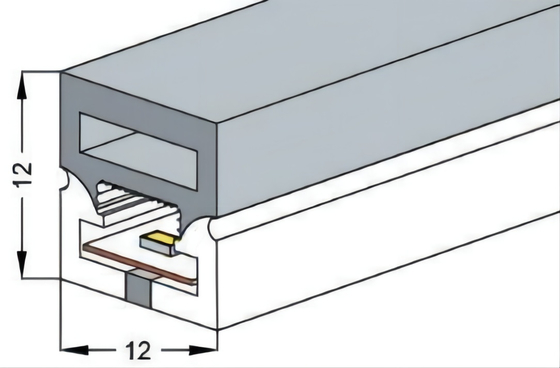 Biegenibler Silikon-Schläuche für LED-Streifen Bendable 12mm x 12mm Maß