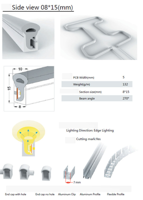 Mehrfarben-LED-Silikon-Rohr 24V 12V 20×20mm für Neonlicht