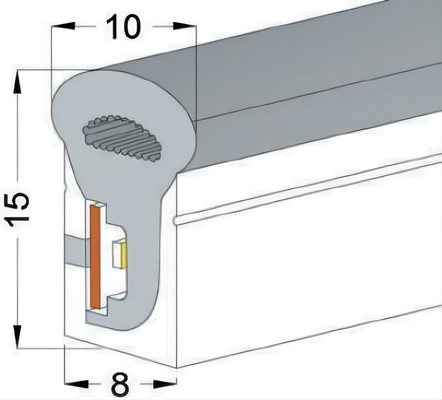 Mehrfarben-LED-Silikon-Rohr 24V 12V 20×20mm für Neonlicht