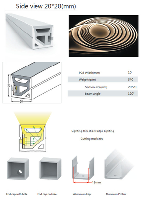 Biegenibler Gummisilikon-Schläuche für LED-Licht-Streifen 20×20mm