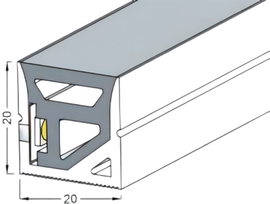 Biegenibler Gummisilikon-Schläuche für LED-Licht-Streifen 20×20mm