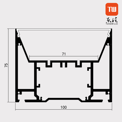 100mm x 75mm verschobenes LED-Profil-Aluminiumsilber für Schrank-Kino