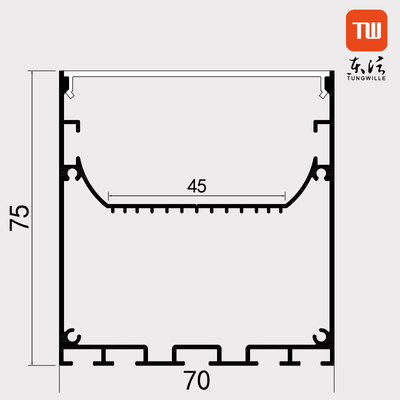 70×75mm verschobener LED-Profil-Kanal anodisierte Material der Aluminiumlegierungs-6063