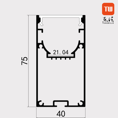 Verschobenes Aluminium-LED-Streifen-Licht-Profil 40×75mm für Wohnzimmer