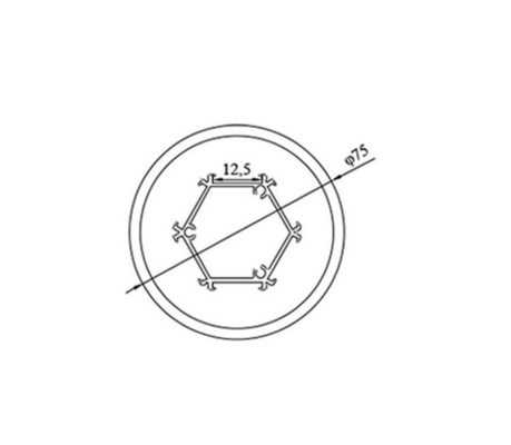 Rundes LED-Profil zum Aufhängen aus Aluminium, Durchmesser 40 mm, 50 mm, 60 mm