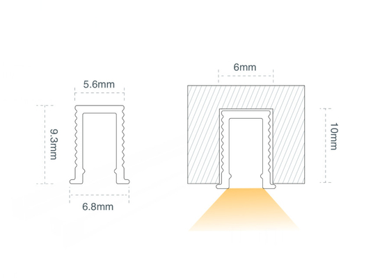 Vertiefte lineare Lichter 6000K 6500K Ip44 LED für Kabinett-Regal-Decke