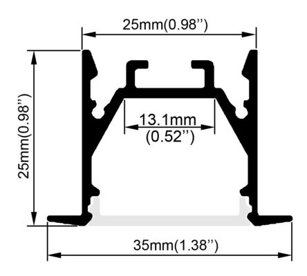 Eingebettet vertieft führte Profil Soem für Wand-Boden-hängendes Kabinett