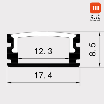 Weißes oberflächenmontiertes LED-Profil, U-förmiger LED-Aluminiumkanal 17,4 mm x 8,5 mm