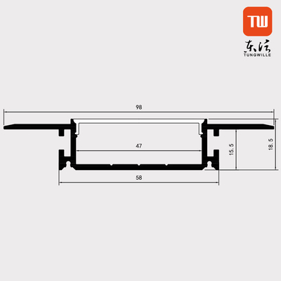 Gips-Decken-Trockenmauer-Aluminiumprofil für LED-Streifen-Beleuchtung 98mm x 18mm
