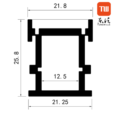 PC-Diffusor, mattiertes, oberflächenmontiertes Aluminium-LED-Profil für LED-Lichtleisten