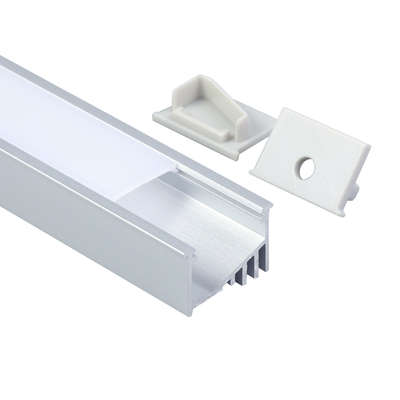 Silber eloxierter LED-Profil-PC-Diffusor zur Oberflächenmontage für die Küchenbeleuchtung