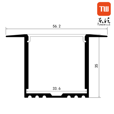 U-Form 6063 LED-Streifen-Aluminiumkanal, abgehängtes LED-Extrusionsprofil
