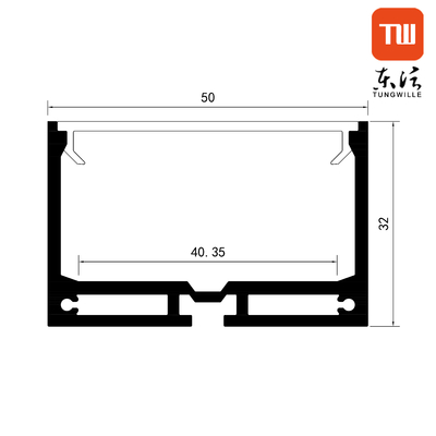 6063 T3 quadratisches geführtes Streifen-Licht-Aluminiumprofil für Hauptbeleuchtung