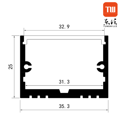 T8 Extrudierter Aluminium-Montagekanal mit LED-Profil zur Oberflächenmontage