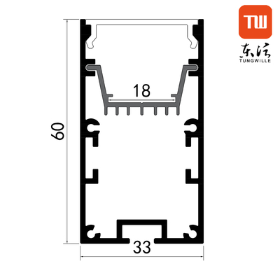 Bürobeleuchtung, U-Form, hängender, geführter Aluminiumprofilkanal bis zu 13 mm