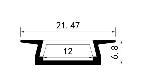 PC-Abdeckleiste, vertieftes Aluminium-LED-Profil, Legierungsmaterial 6063