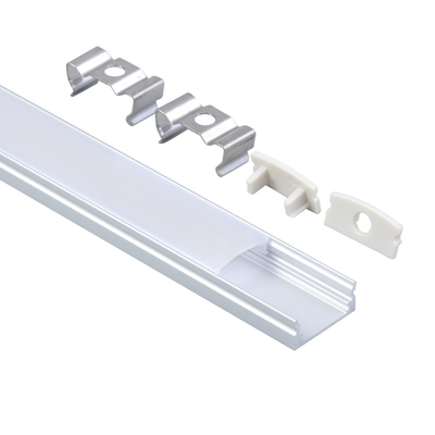 U formen silbernes schwarzes weißes Aluminiumprofil des Verdrängungs-Kanal-LED für Streifen-Licht