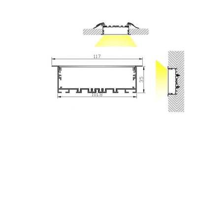LED-Streifen-Licht, das Aluminiumkanal Profil des Gips-LED vertiefte, fertigte anodisiert besonders an