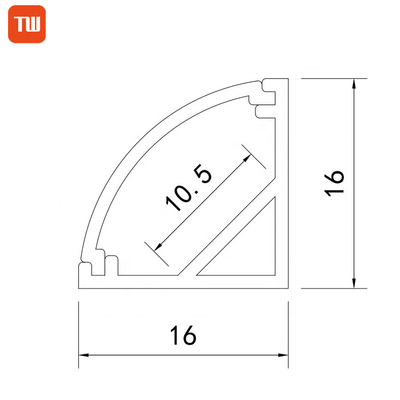 Profil 16X16mm v-förmige der Dreieck-Verdrängungs-Aluminiumecken-LED