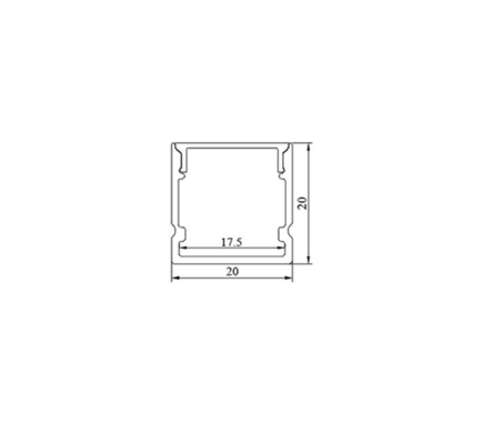 Form 20mm Breiten-U führte Aluminiumprofil PC Abdeckungs-Küchen-Garderoben-Licht