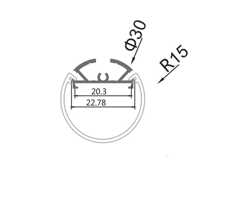 Runde Form verschob geführtes Aluminiumprofil für Decke 30mm Dia Pendant Lighting
