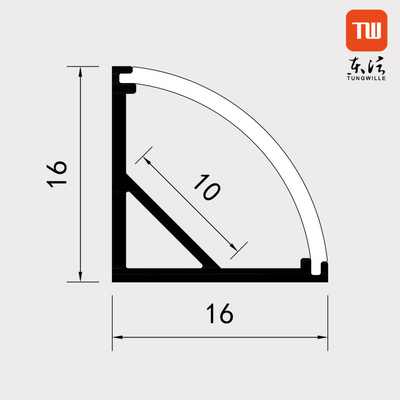Aluminiumlegierung 6063 Eck-LED-Profil eloxiert für LED-Lichtleiste