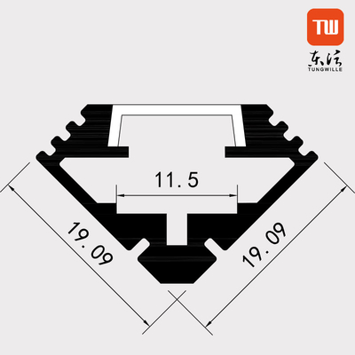 Anodisiertes vertieftes Profil-Silberweiß-schwarzes Aluminiummaterial der Ecken-LED