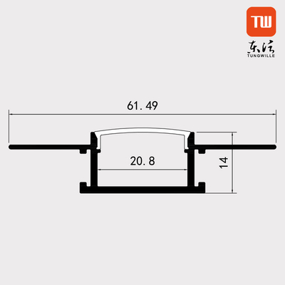 Vergipsen Sie Aluminium-LED Kanal des Decken-Schwarz-, Material der Gips-Profil-Legierungs-6063