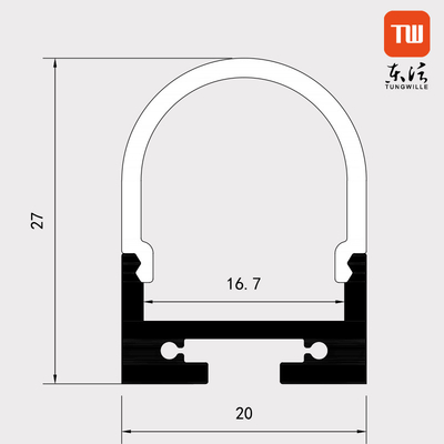 Industrielles angebrachtes LED-Profil-Oberflächenschwarzes anodisiert für Garderoben-Kino