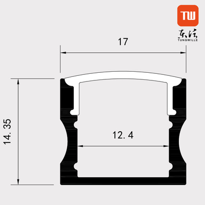 6063 Legierung Oberflächenmontiert Aluminium LED-Profil ROHS-Zertifikat
