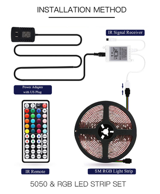 Bunte Smart LED Neonbeleuchtung 12V 44 RGB Schlüsselinfrarotfernsteuerungs-Soem