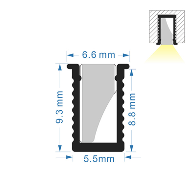 Quadrat vertiefte LED-Profil, Legierungs-Material des LED-Streifen-Aluminiumkanal-6063