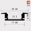 Eloxierte vertiefte LED-Profil, LED-Aluminium-Extrusions-Oberflächenmontage